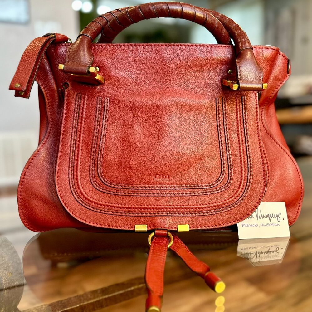 CHLOE Pebbled Leather Large Marcie Satchel